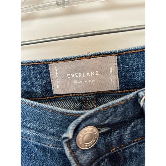 Everlane The Summer Jean Ripped Knees Size 27R High Rise Cropped Jeans - Picture 4 of 7